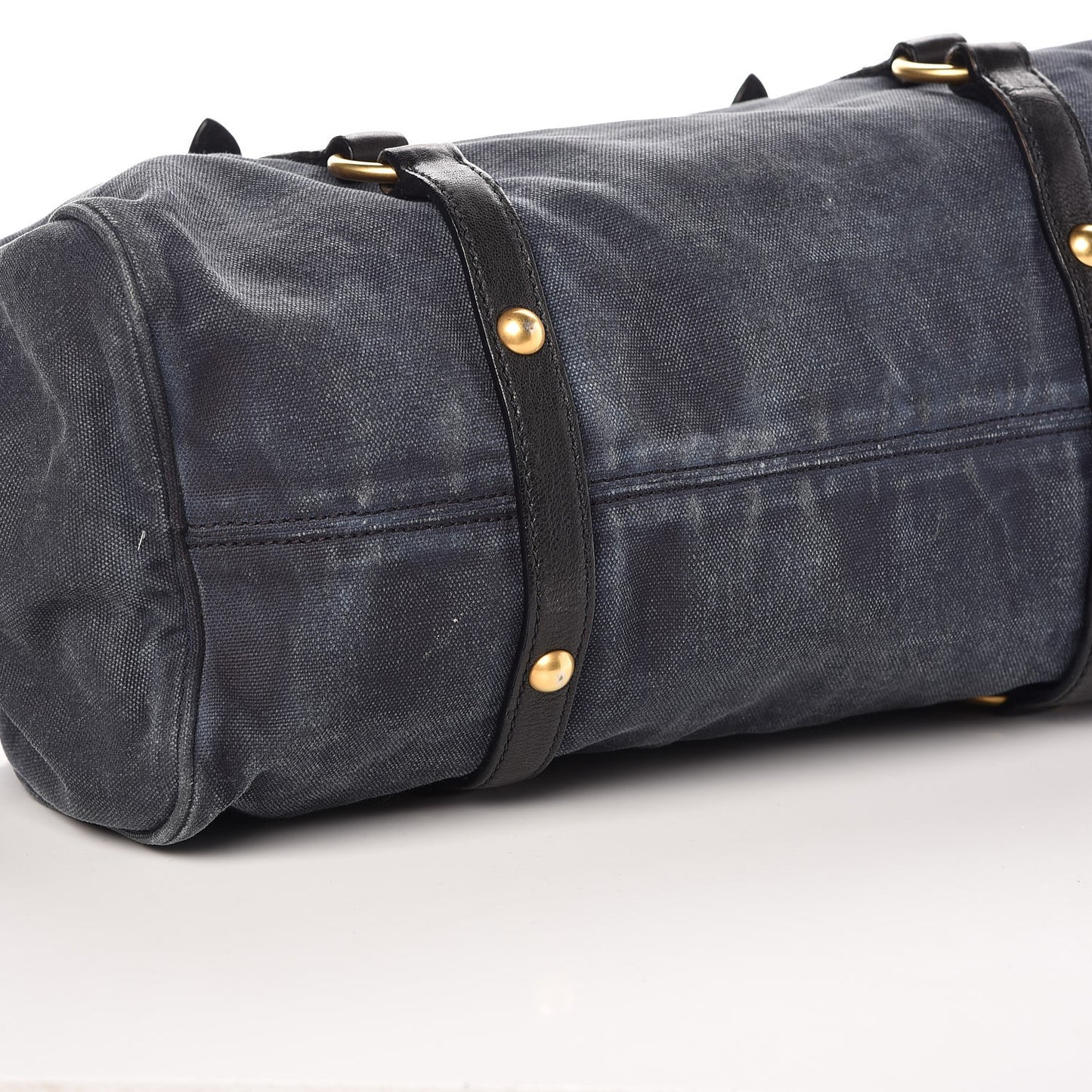 Washed Canvas Canapa Shopping Pattina Tote Bleuette