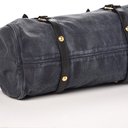 Miu Miu Washed Canvas Canapa Shopping Pattina Tote Bleuette 10 of 11
