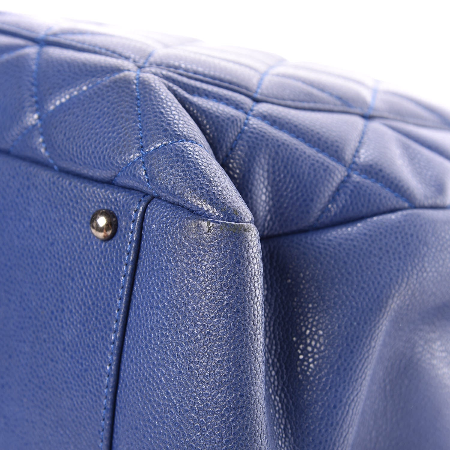 Chanel Caviar Quilted XXL Grand Shopping Tote GST Navy Blue 10 of 20