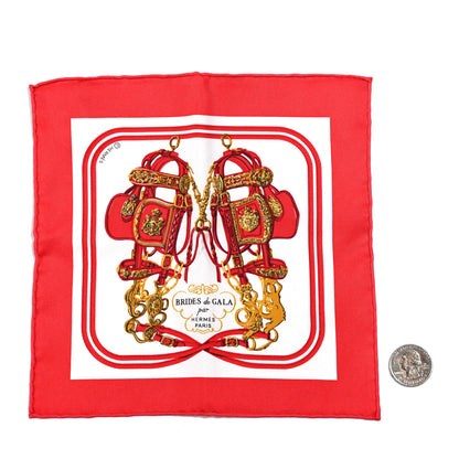 Hermes Silk Brides de Gala Nano Scarf 20 Rouge White Or 2 of 5