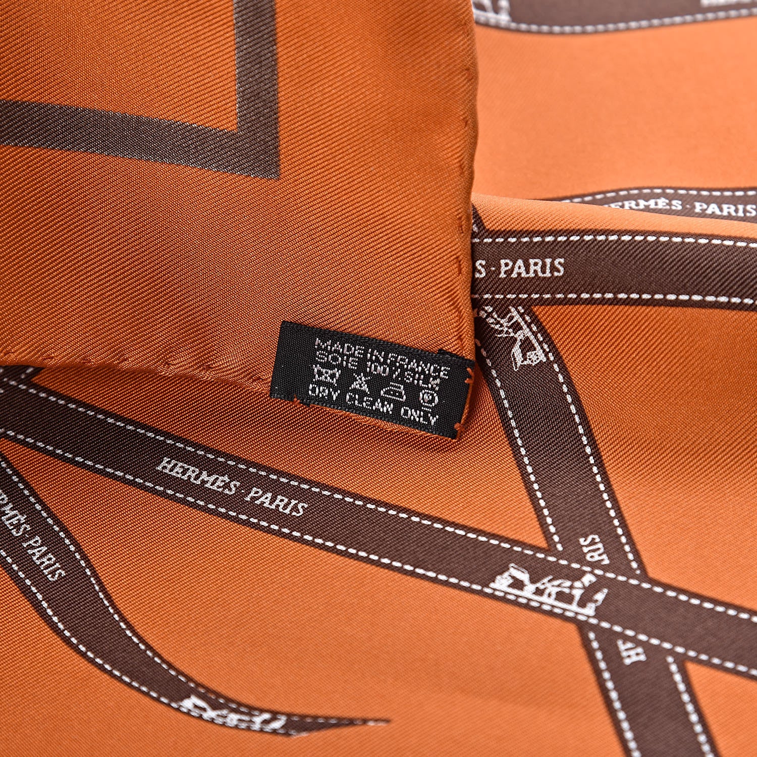 Hermes Silk Bolduc Pocket Square Scarf 4 of 4