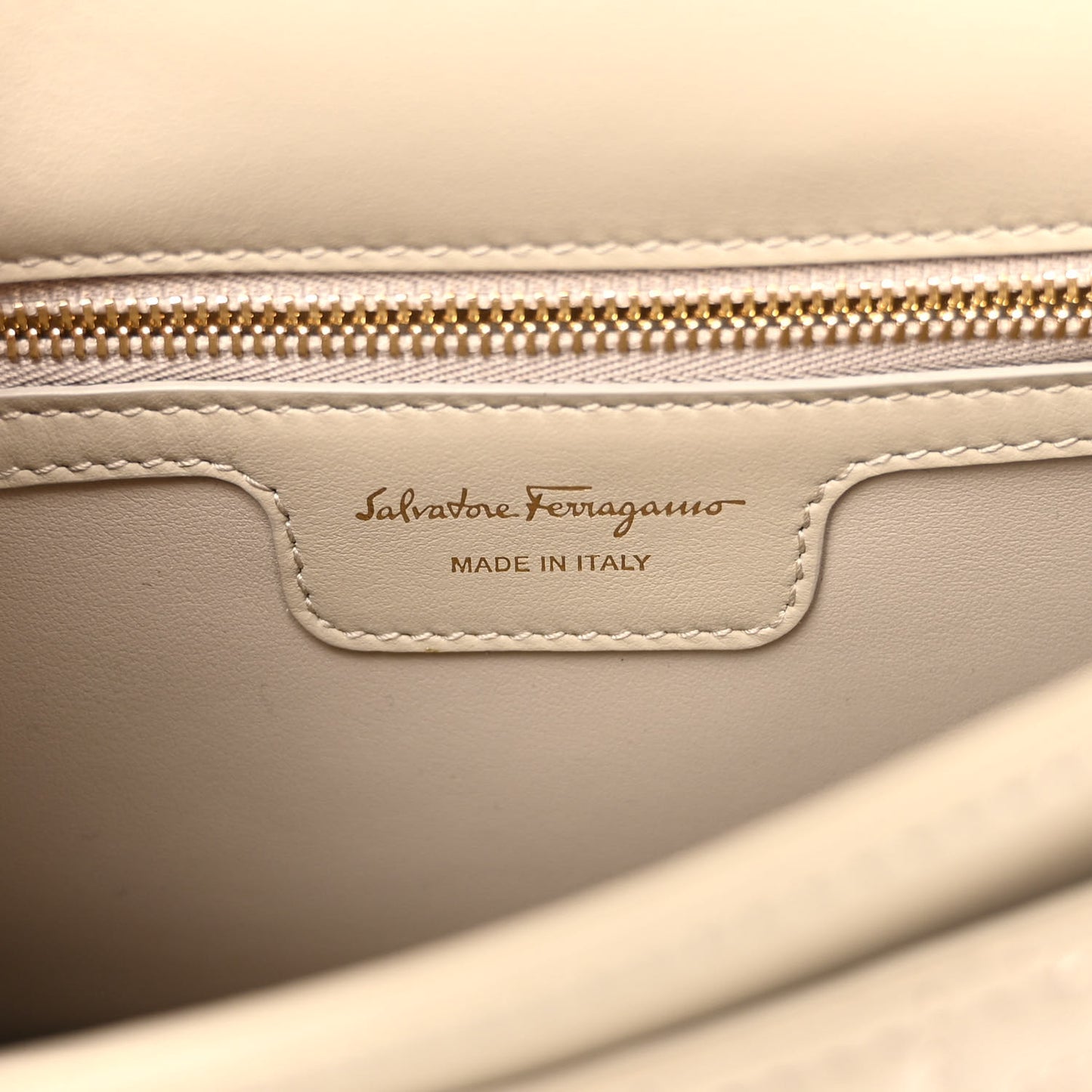 Calfskin Quilted Gancini Flap Bag Peony