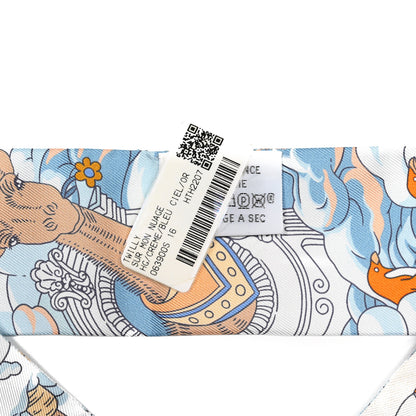 Hermes Silk Sur Mon Nuage Twilly Creme Bleu Ciel Orange 4 of 4