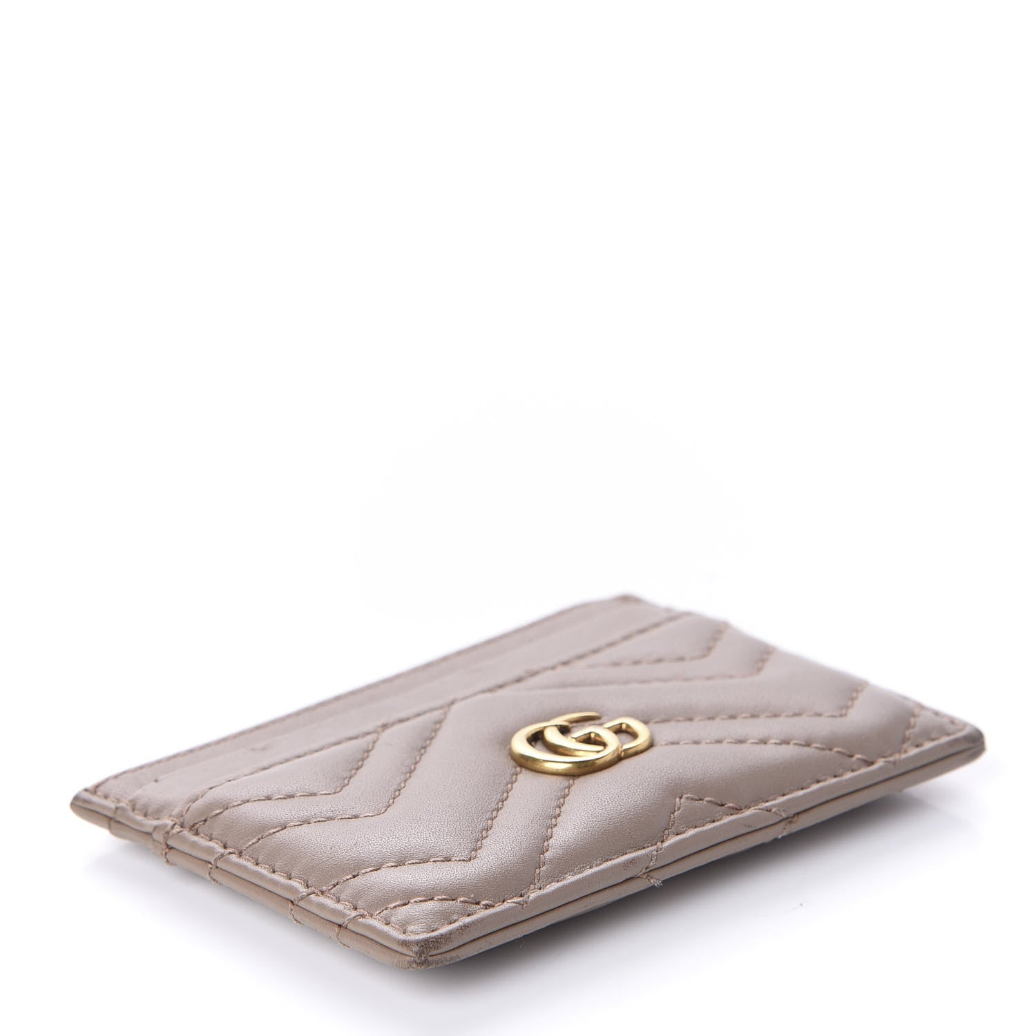 Gucci Calfskin Matelasse GG Marmont Card Holder Porcelain Rose 4 of 9