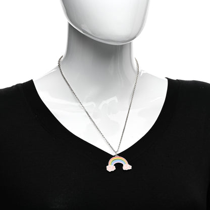 Gucci Sterling Silver Enamel GucciGhost Rainbow Pendant Necklace 2 of 4