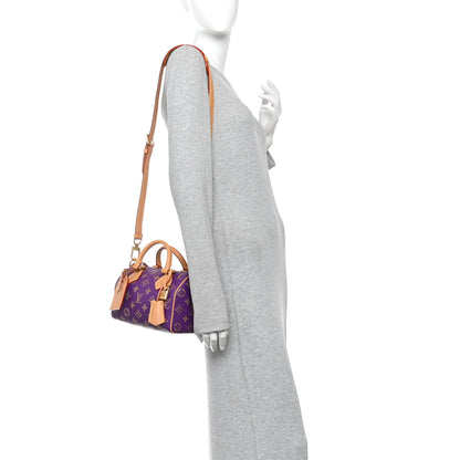 Louis Vuitton Calfskin Monogram Speedy P9 Bandouliere 20  Golden Lotus Purple 2 of 10