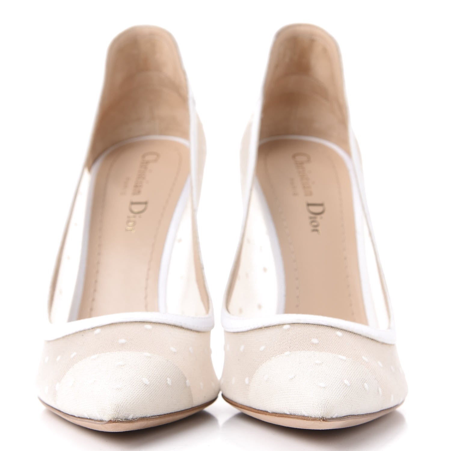 Christian Dior Mesh Plumetis Tulle D-Moi Pumps 39.5 White 2 of 10