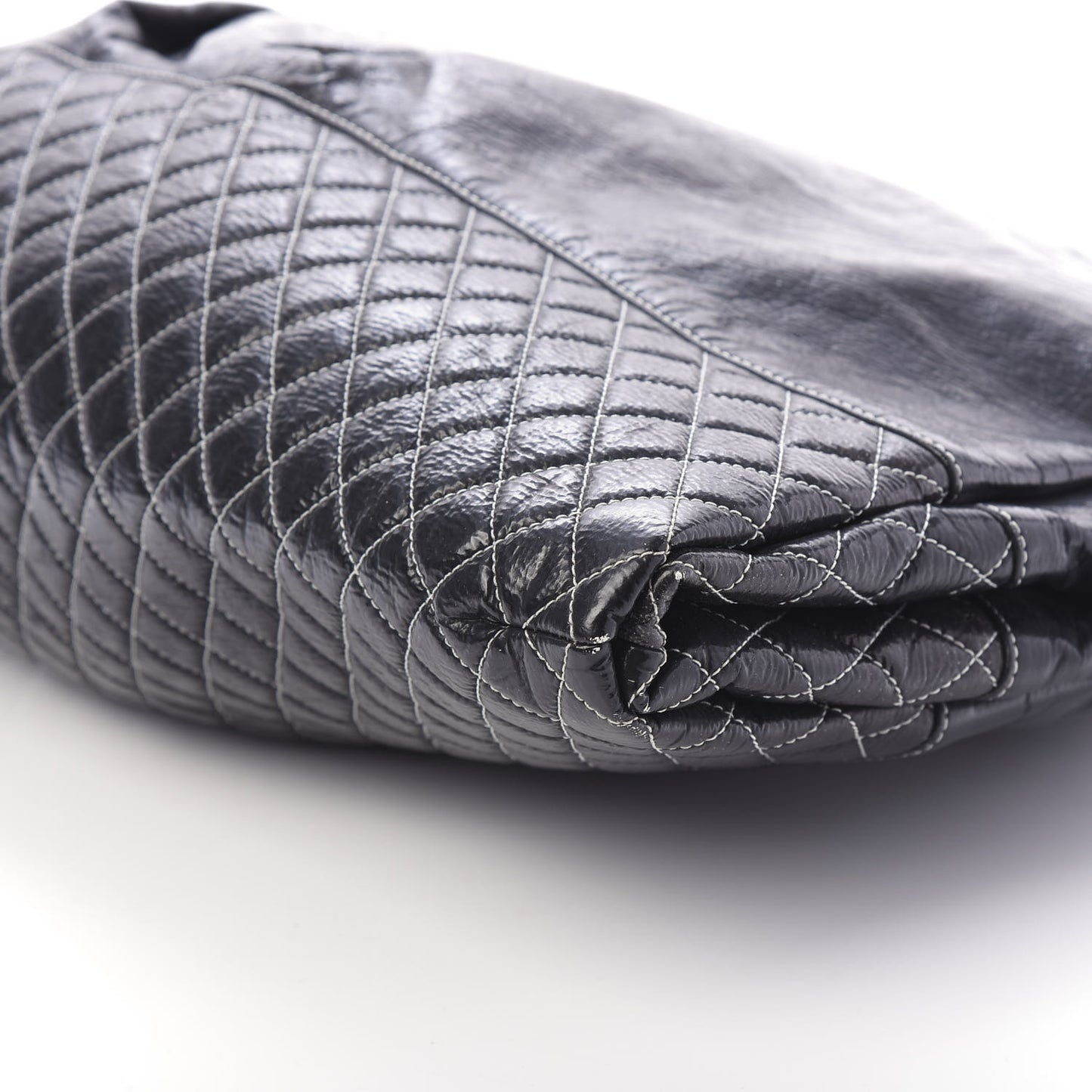 Vinyl Quilted Melrose Degrade Tote Black