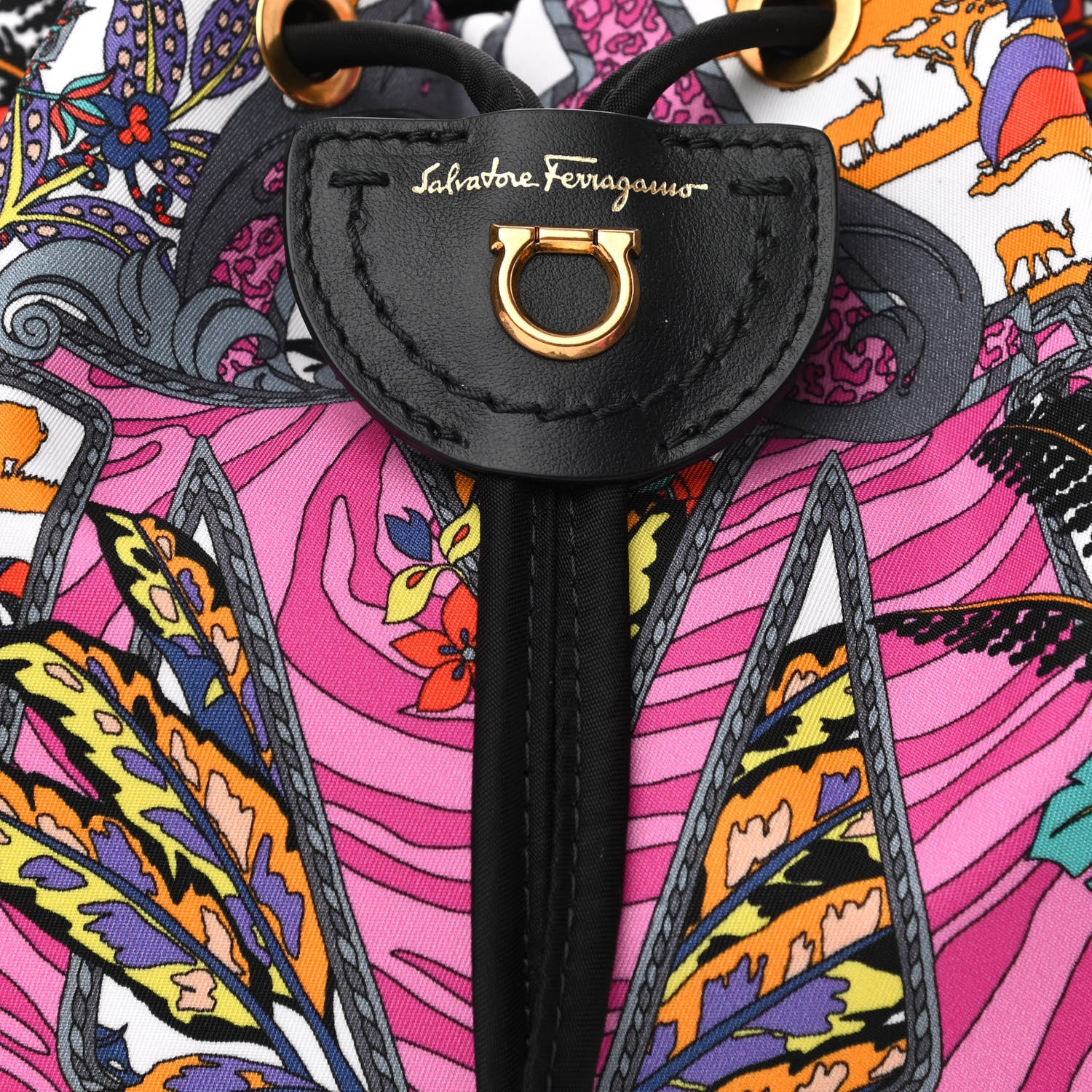 Salvatore Ferragamo Econyl Calfskin Printed Cosmetics Case Multicolor 7 of 9