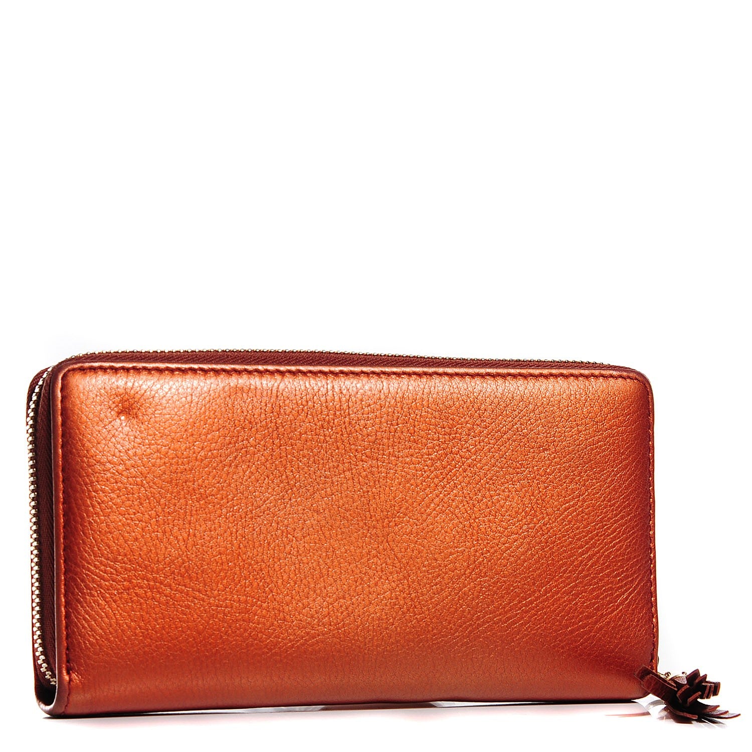 Gucci Metallic Calfskin Medium Soho Zip Around Wallet Burnt Orange 3 of 7