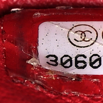 Chanel Caviar Chevron Quilted Jumbo Double Flap Dark Red 7 of 14