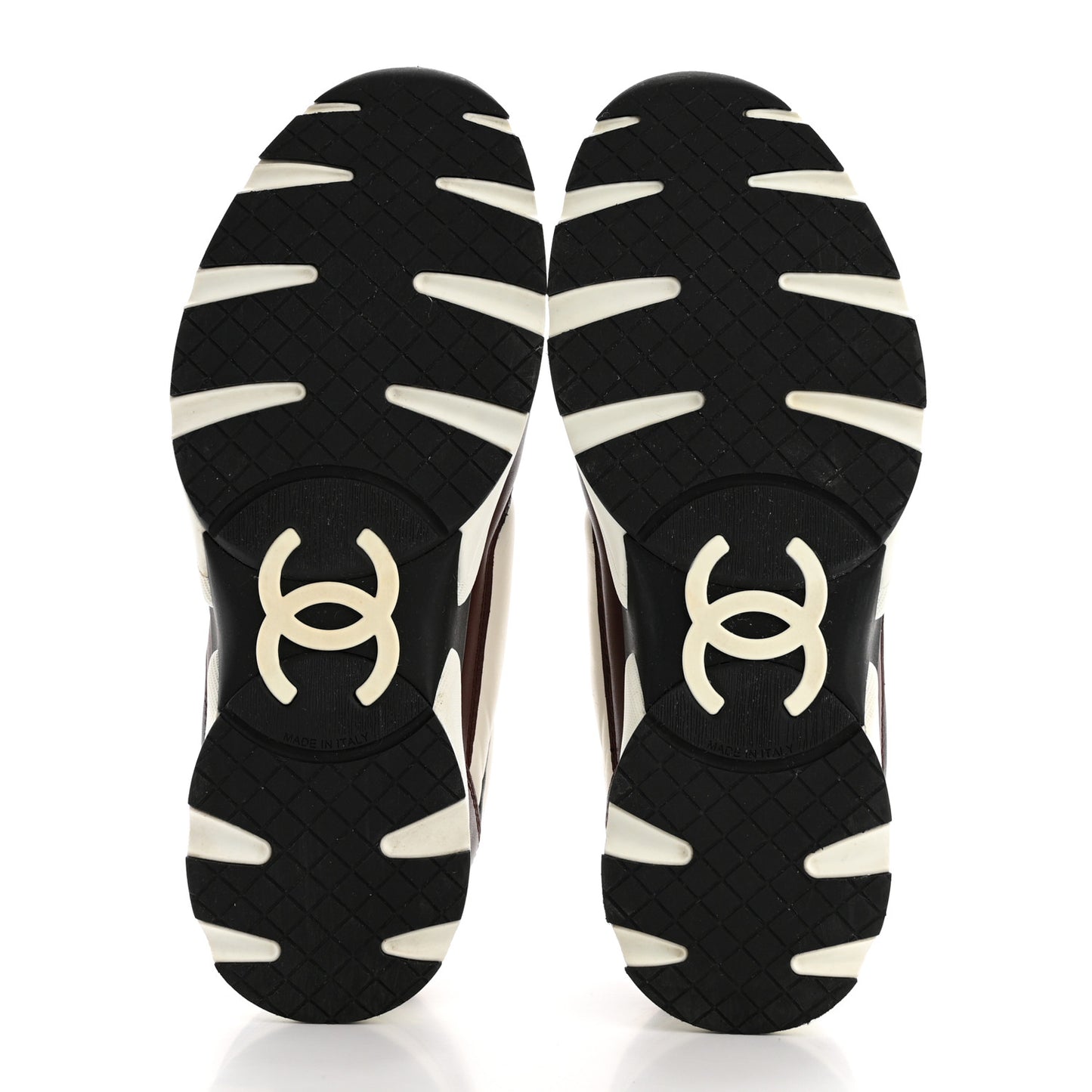 Calfskin CC Sneakers 39 Brown White Black