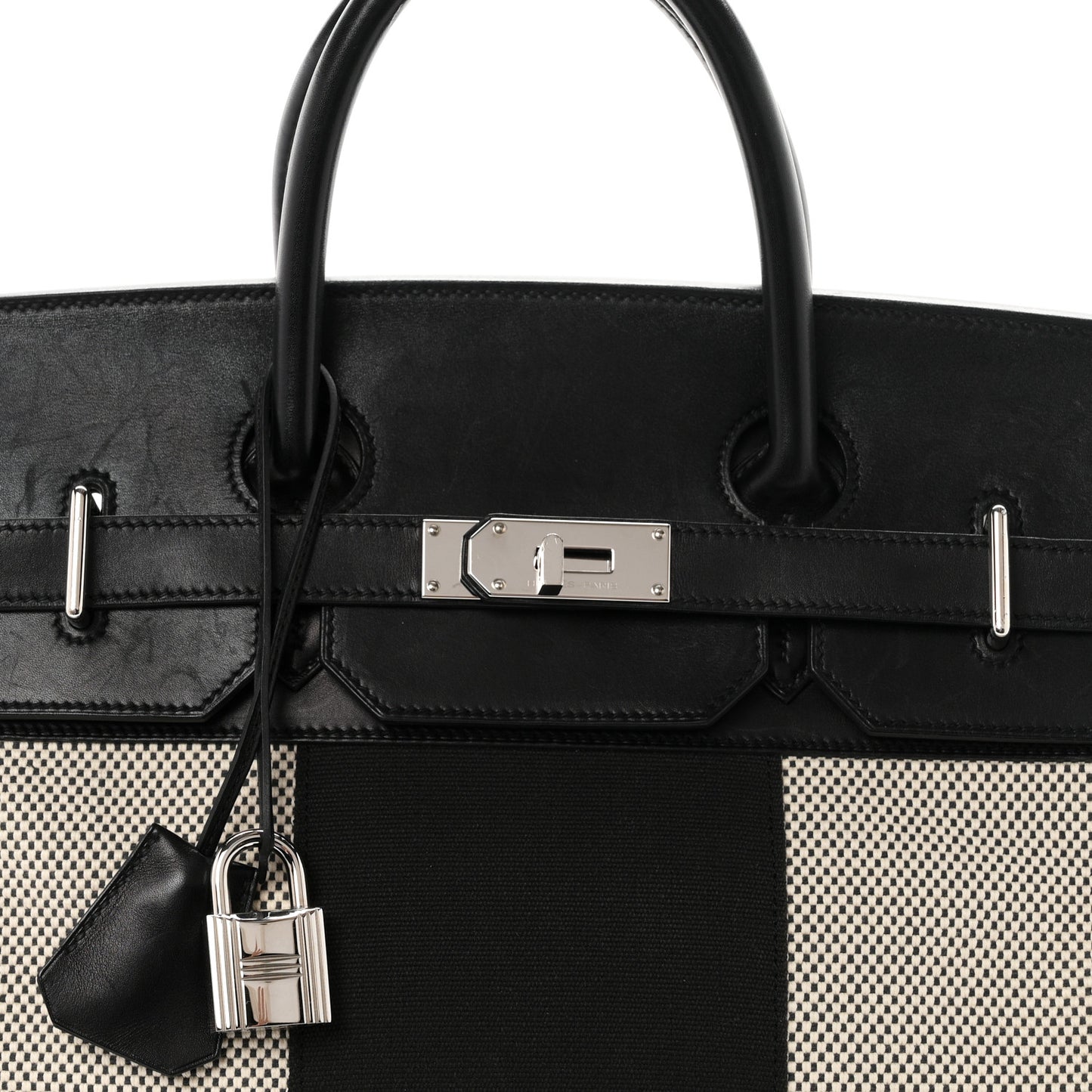 Hunter Criss Viking Evergrain Flag HAC Birkin 40  Ecru Black