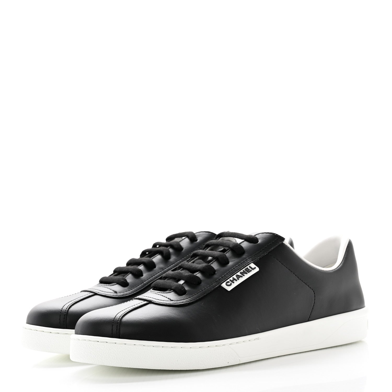 Chanel Calfskin CC Womens Sneakers 41.5 Black 3 of 12