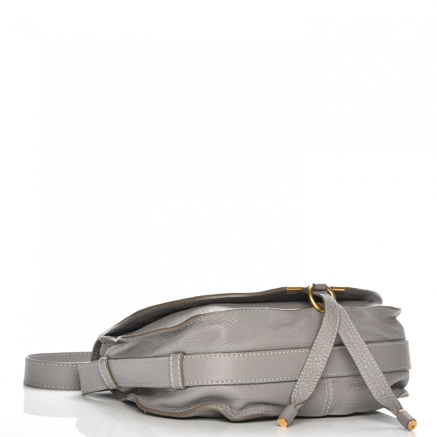 Calfskin Medium Marcie Round Crossbody Bag Cashmere Grey
