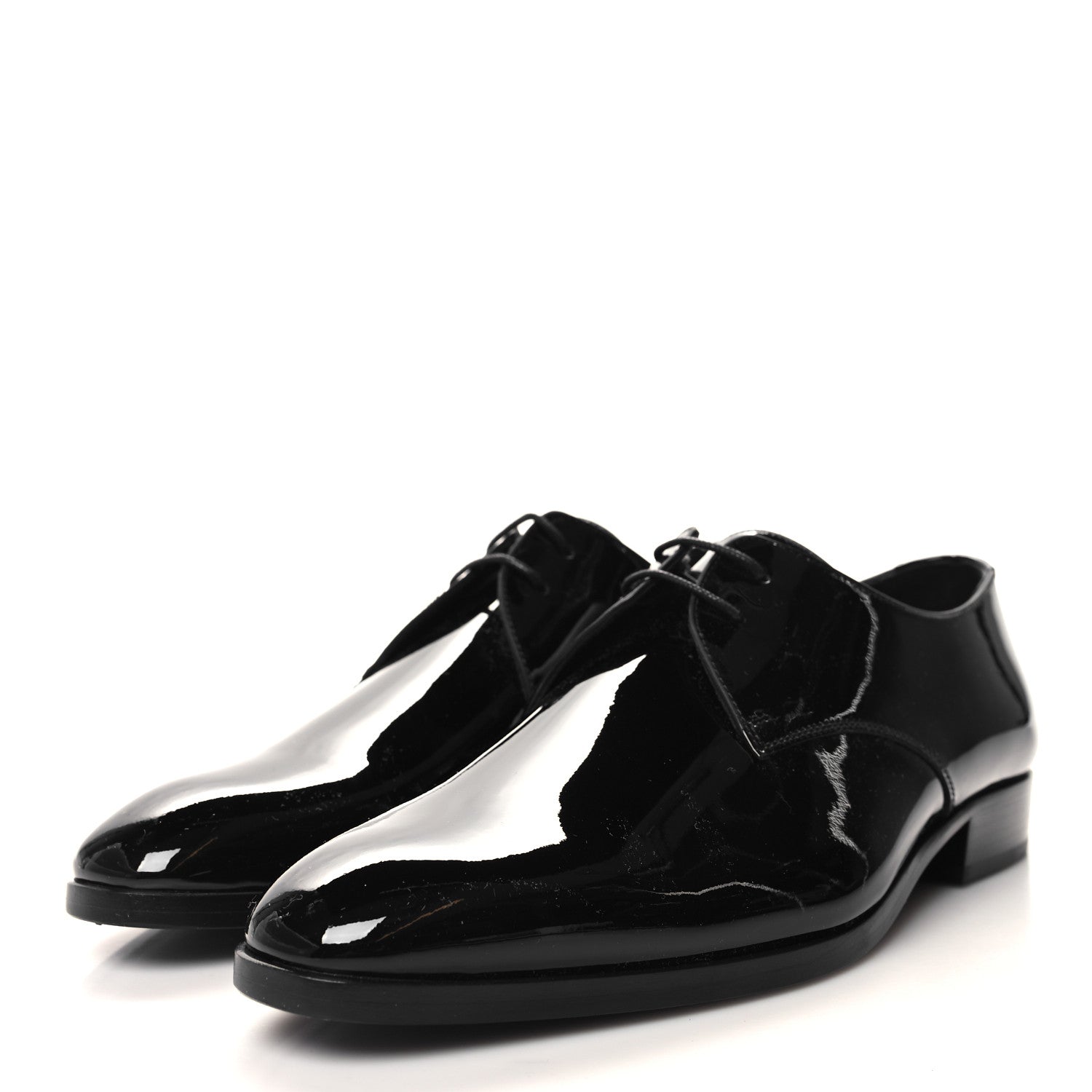 Saint Laurent Patent Baltimora Lace Up Derby Shoes 40 Black 3 of 8