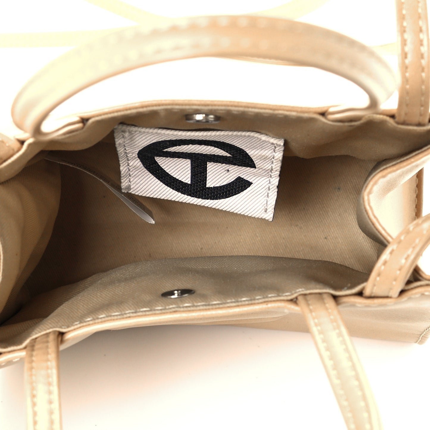 Vegan Leather Small Shopping Bag Cream