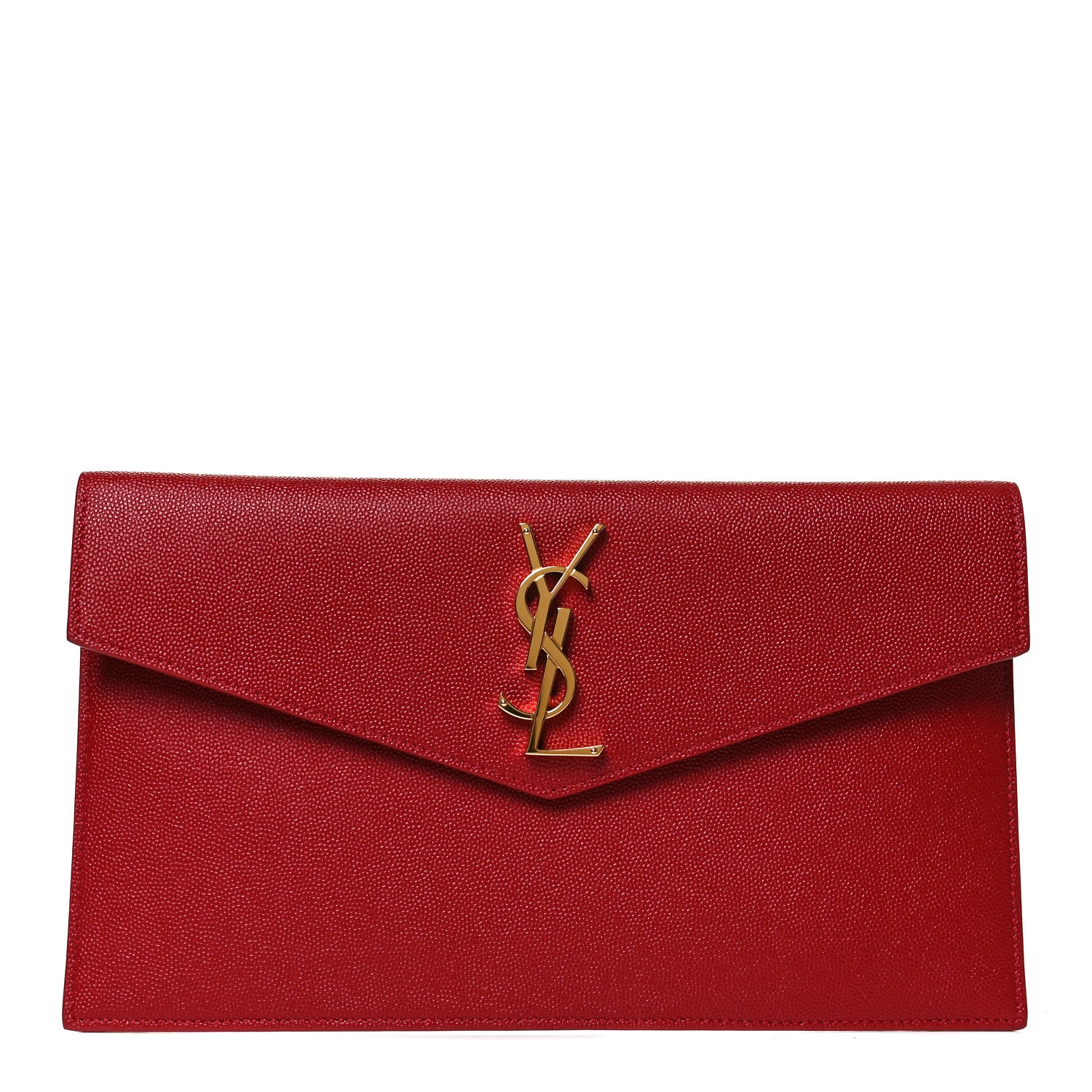 Saint Laurent Grain De Poudre Uptown Pouch Red 1 of 7