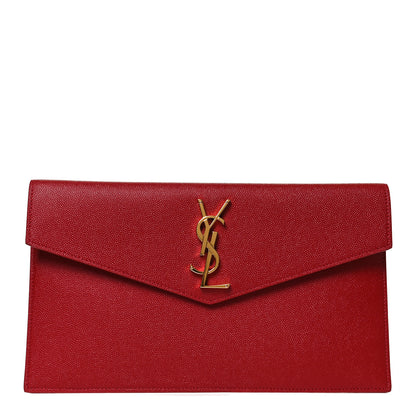 Saint Laurent Grain De Poudre Uptown Pouch Red 1 of 7