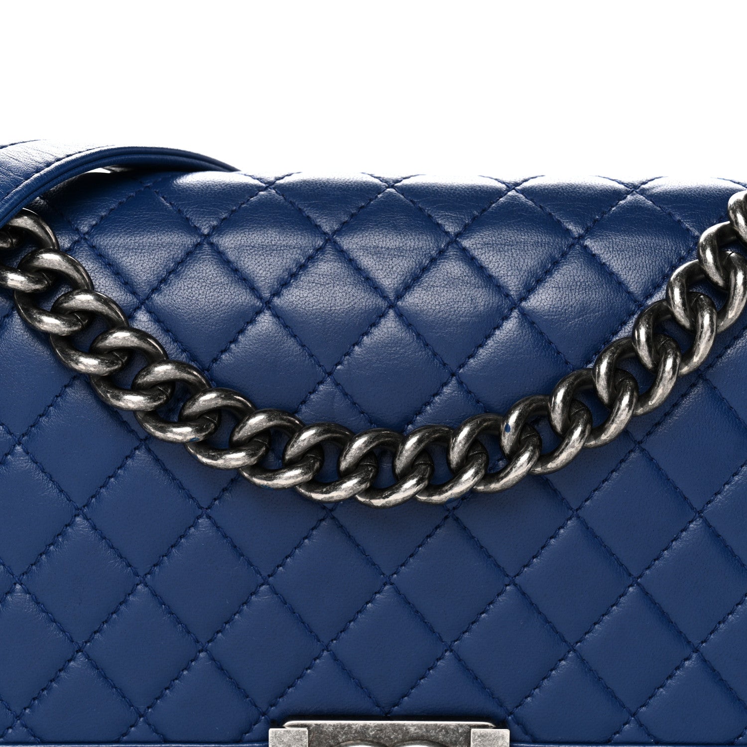 Chanel Lambskin Quilted Medium Boy Flap Blue 8 of 12