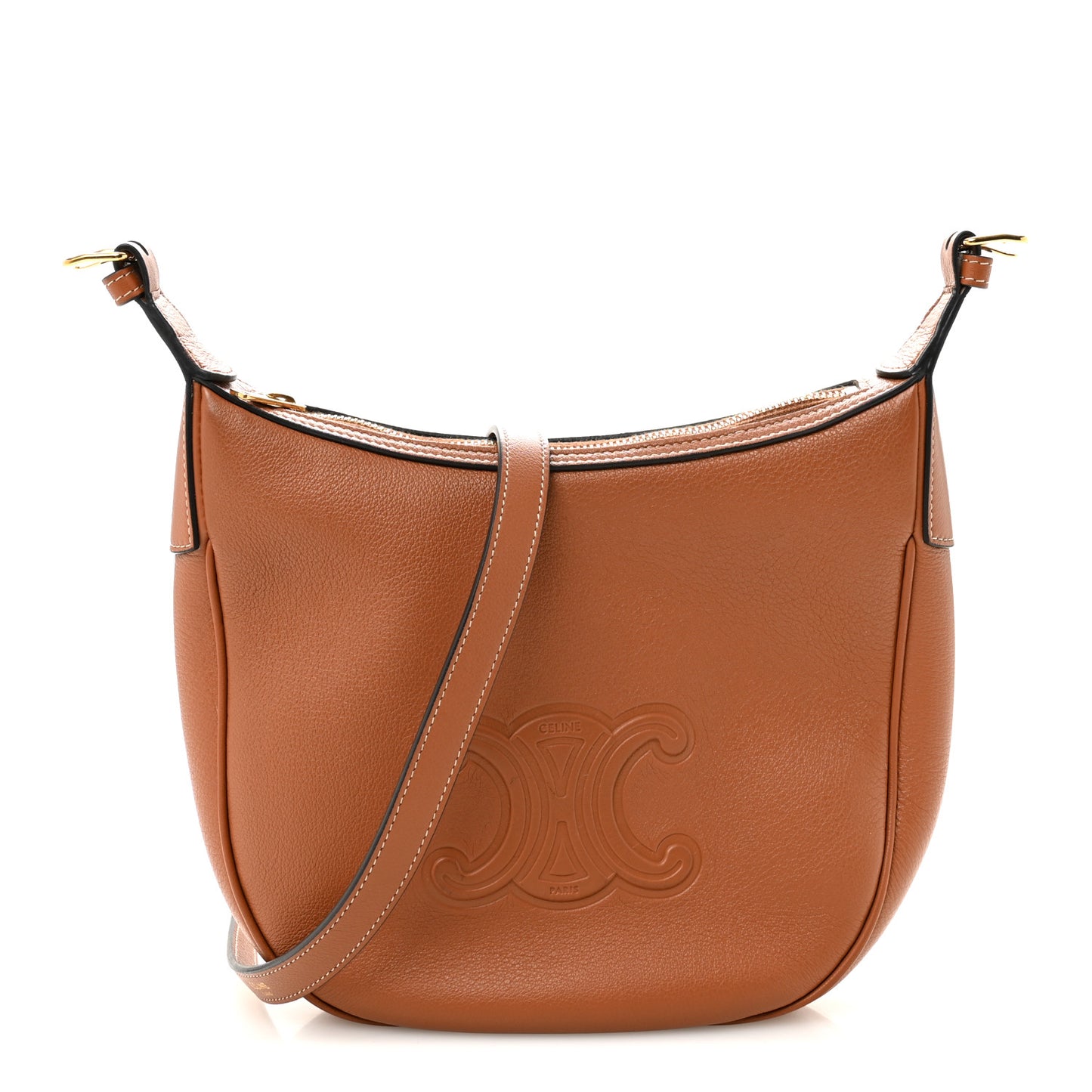 Supple Calfskin Small Triomphe Heloise Shoulder Bag Tan