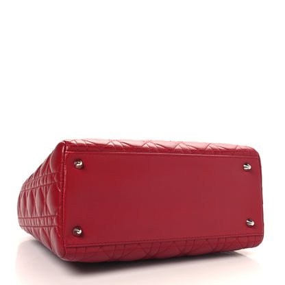 Christian Dior Lambskin Cannage Medium Lady Dior Red 4 of 13