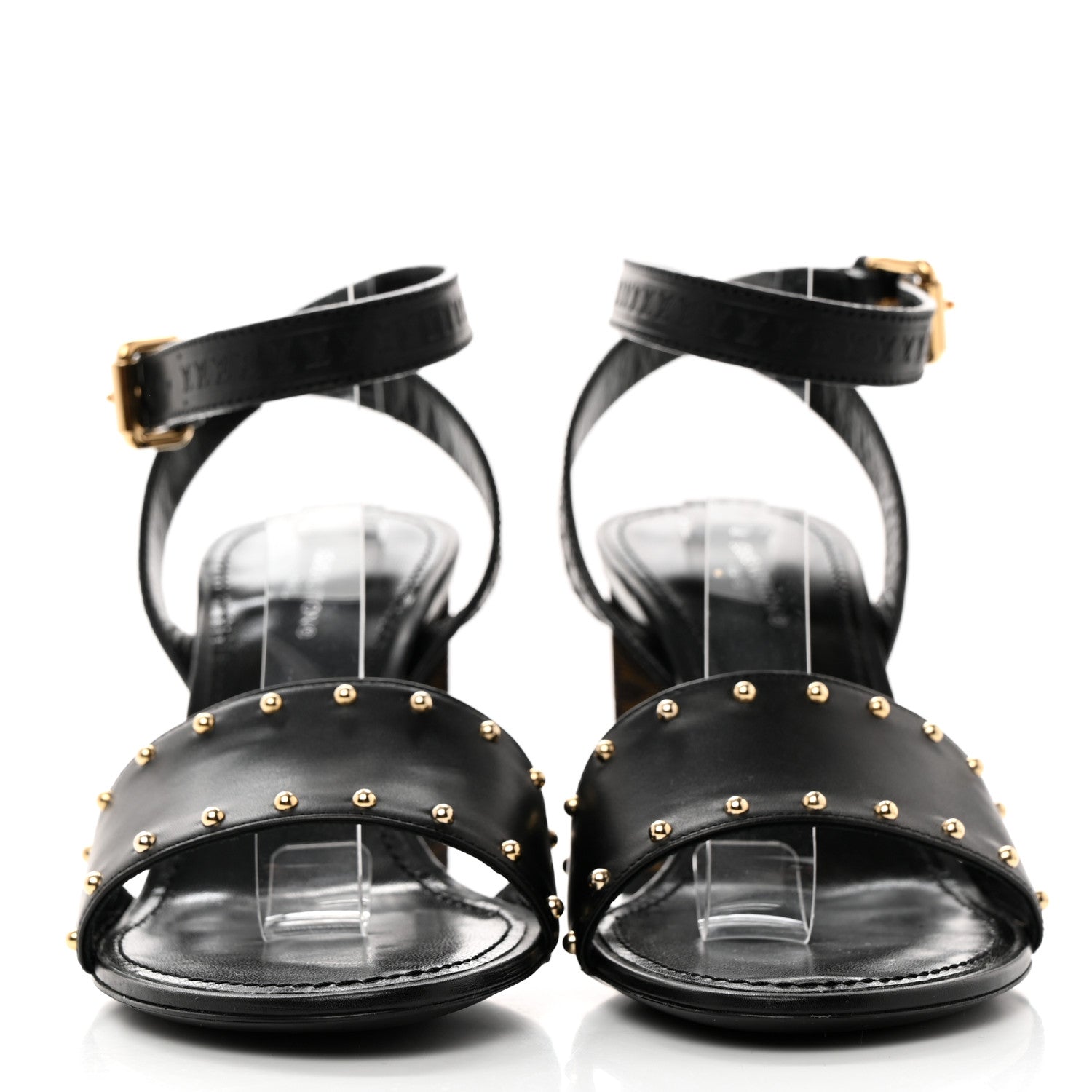 Louis Vuitton Calfskin Studded Monogram Silhouette Sandals 36 Black 2 of 9