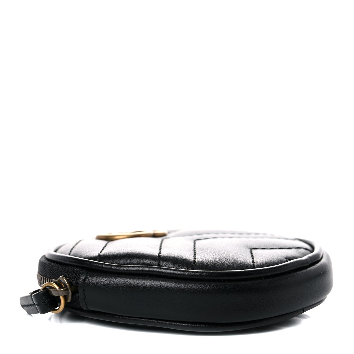 Calfskin Matelasse GG Marmont Round Coin Purse Black