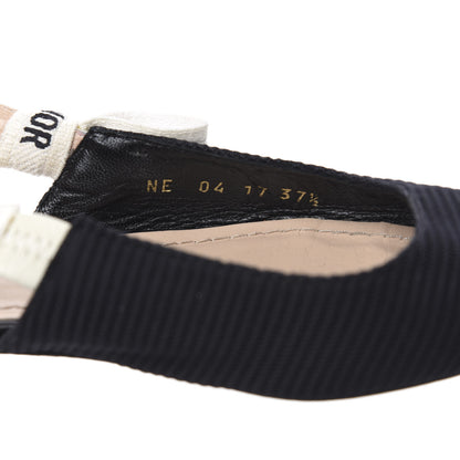 Christian Dior Technical Canvas Ribbon J'Adior Slingback Ballet Flats 37.5 Black 8 of 9