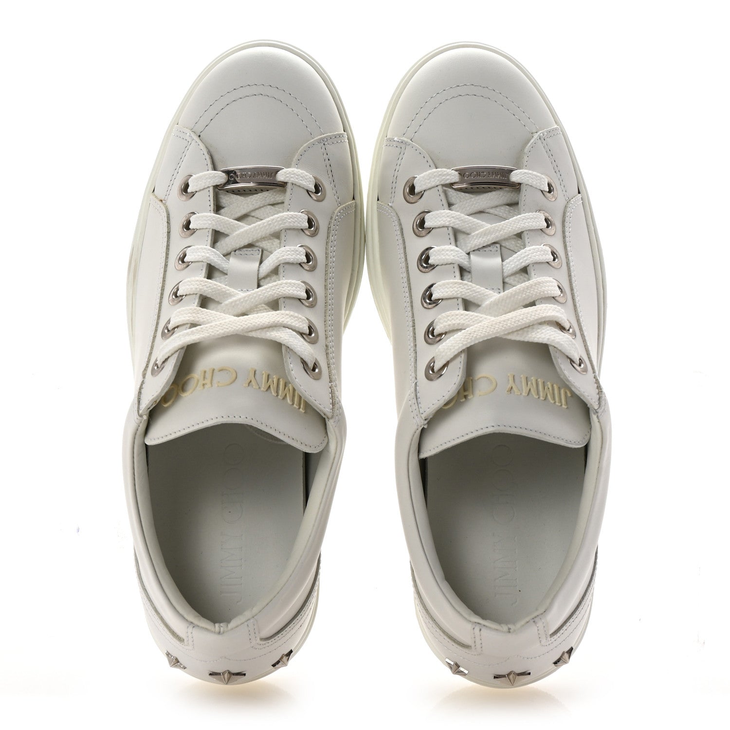 Jimmy Choo Smooth Calfskin Star Studded Cash Sneakers 40 Ultra White 2 of 10