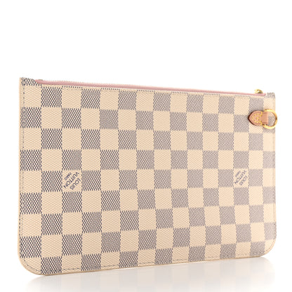 Louis Vuitton Damier Azur Neverfull MM GM Pochette Rose Ballerine 3 of 16