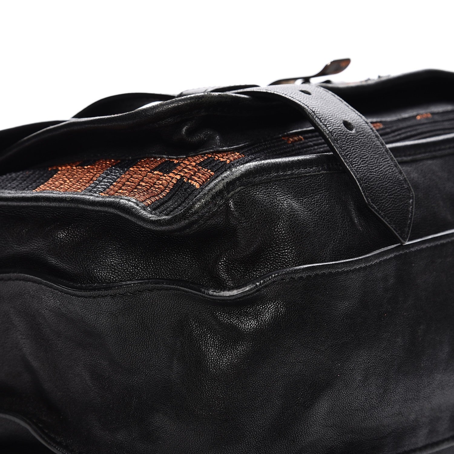 Proenza Schouler Lambskin Blanket Print Large PS1 Satchel Black 10 of 14