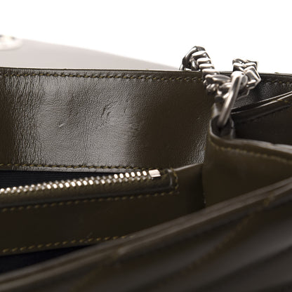 Saint Laurent Calfskin Y Quilted Monogram Medium Loulou Chain Satchel Kaki Fonce 7 of 14