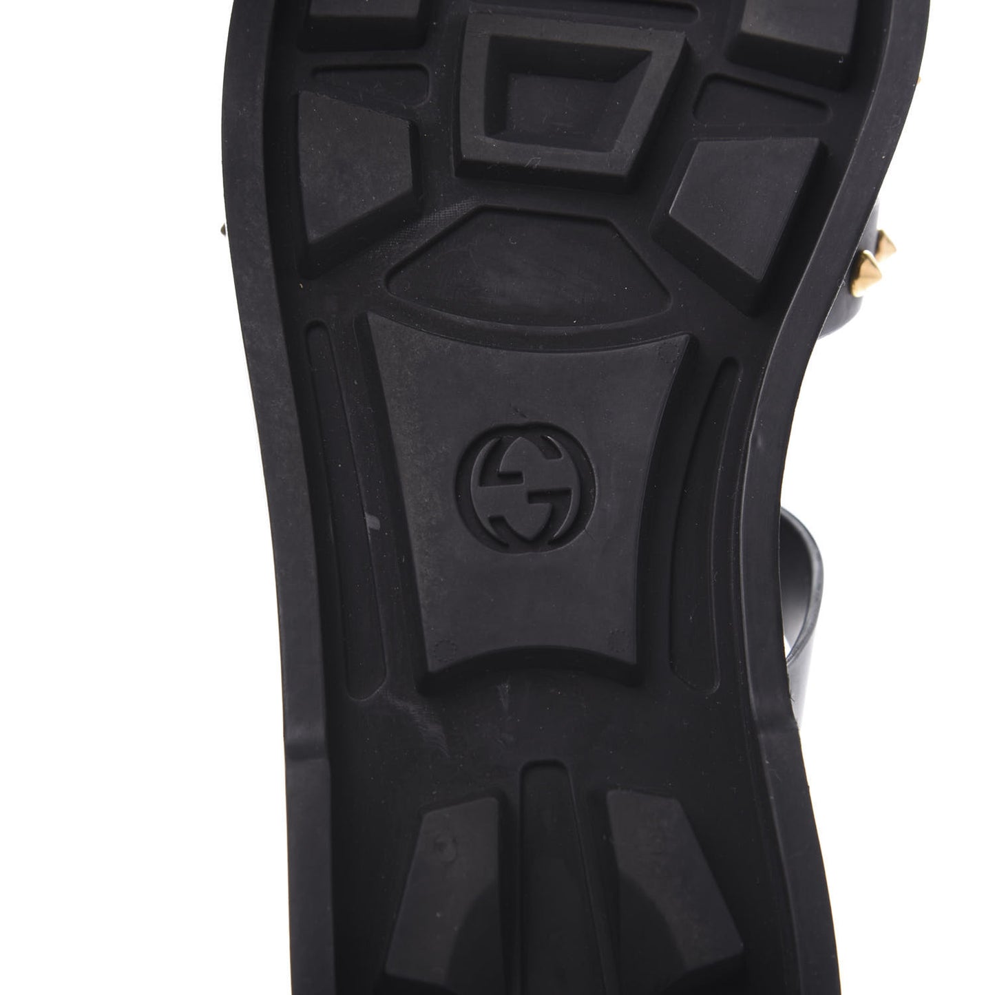 Rubber Crystal Mens Buckle Strap Sandals 8 Black