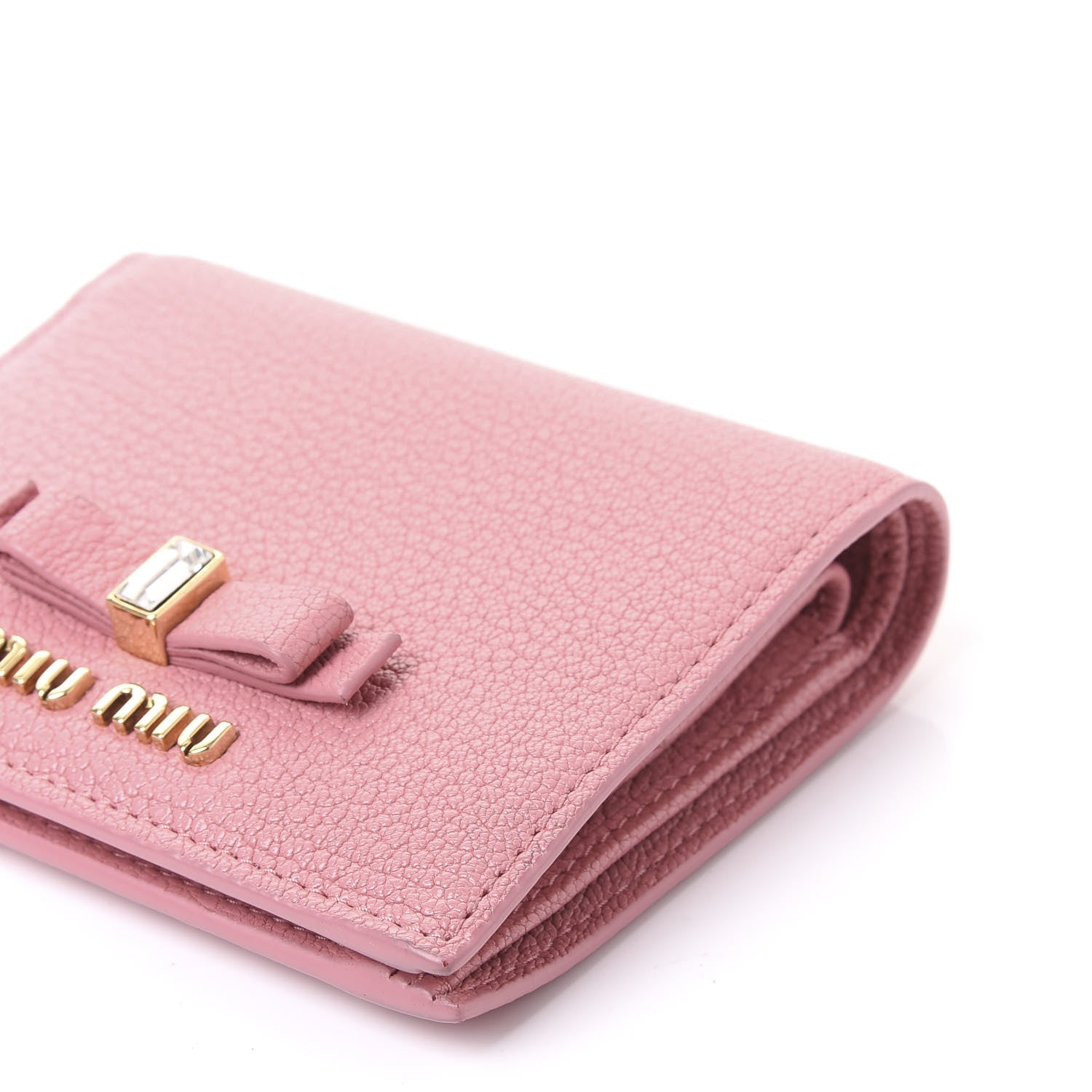 Miu Miu Goatskin Madras Flap Wallet Rosa 8 of 8