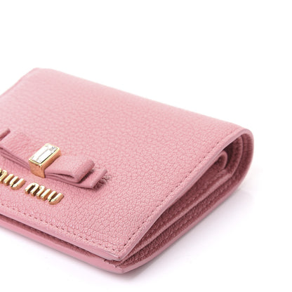 Miu Miu Goatskin Madras Flap Wallet Rosa 8 of 8