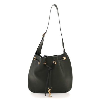 Saint Laurent Calfskin Medium Paris VII Flat Hobo New Vert Fonce 1 of 14