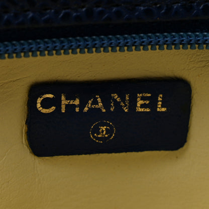 Chanel Caviar Timeless CC Cosmetic Pouch Blue 7 of 11