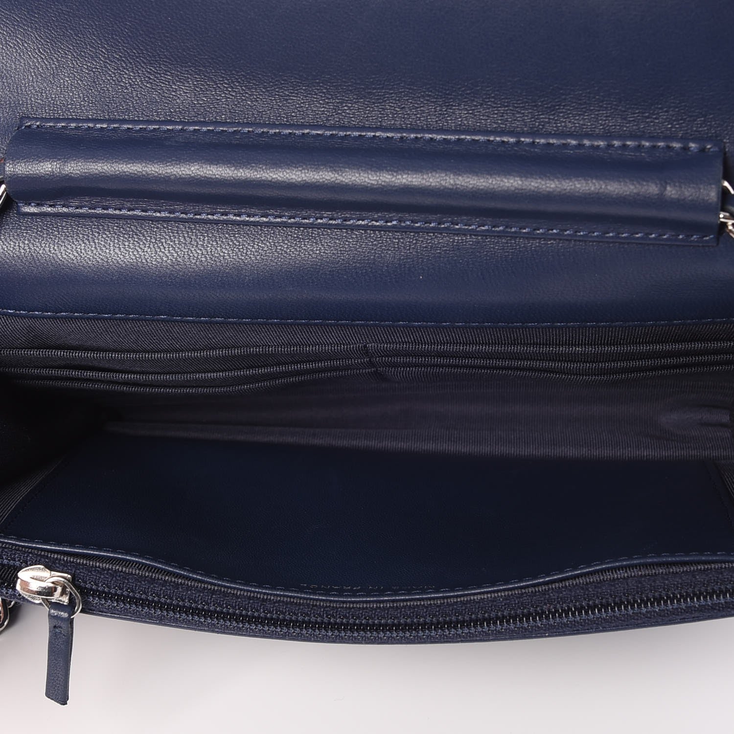 Chanel Lambskin Quilted Wallet On Chain WOC Navy Blue 5 of 9