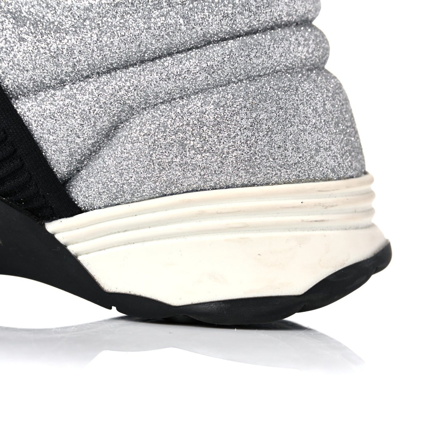 Glitter Stretch Fabric CC Sneakers 36.5 Black Silver