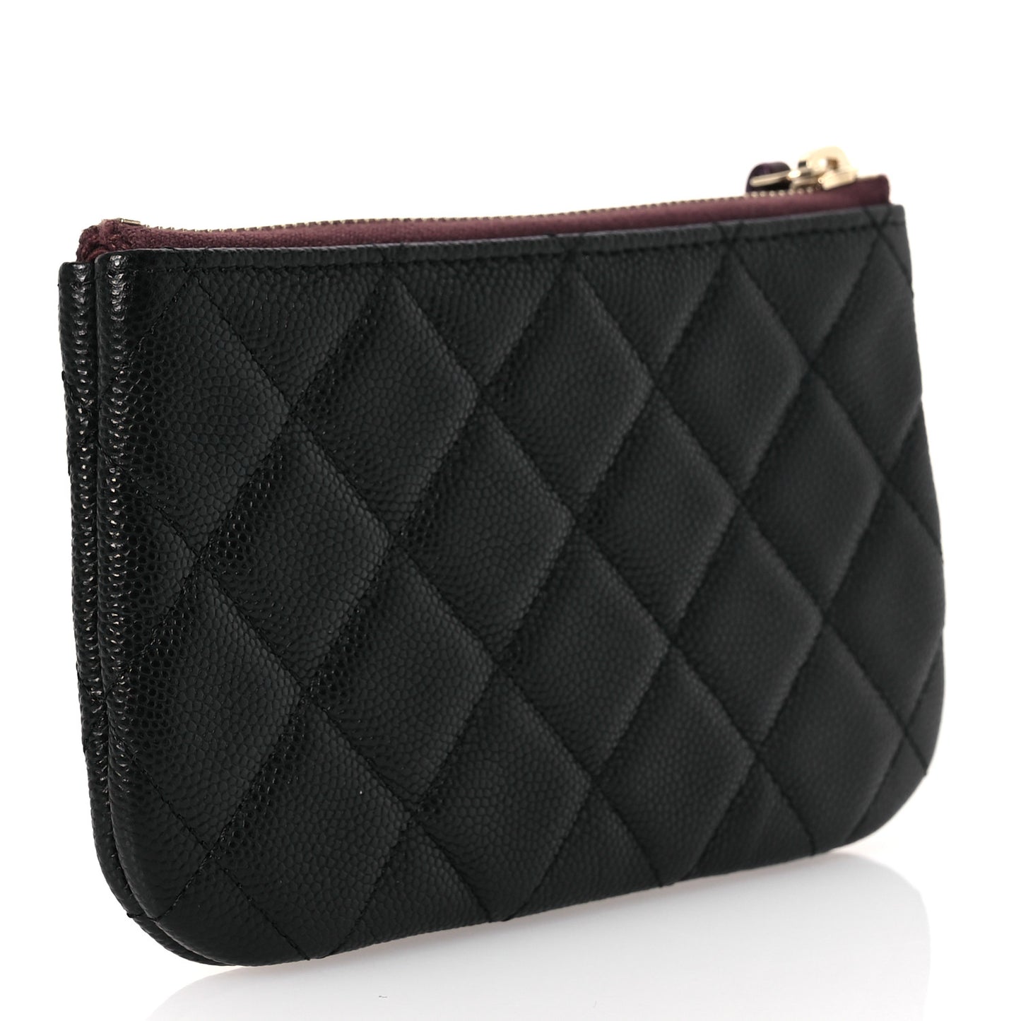 Caviar Quilted Small Cosmetic Case Black