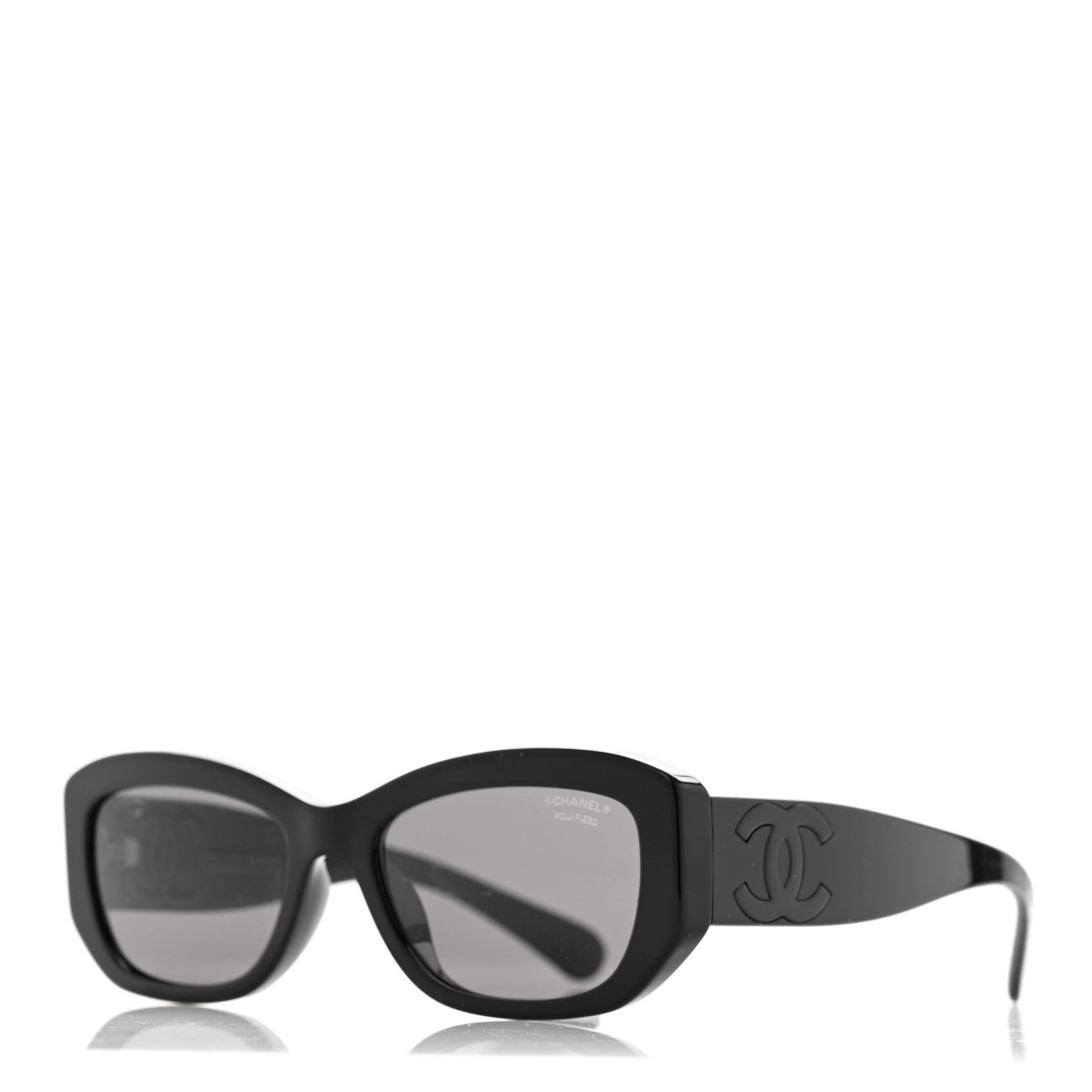 Chanel Acetate Rectangle Sunglasses 5493-A Black 1 of 7