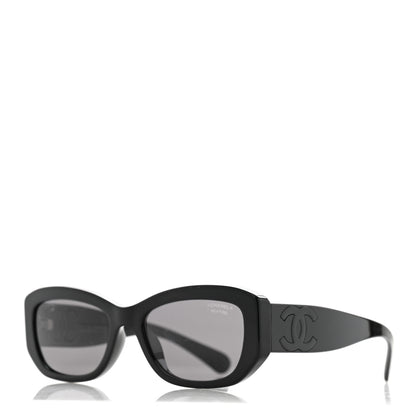 Chanel Acetate Rectangle Sunglasses 5493-A Black 1 of 7