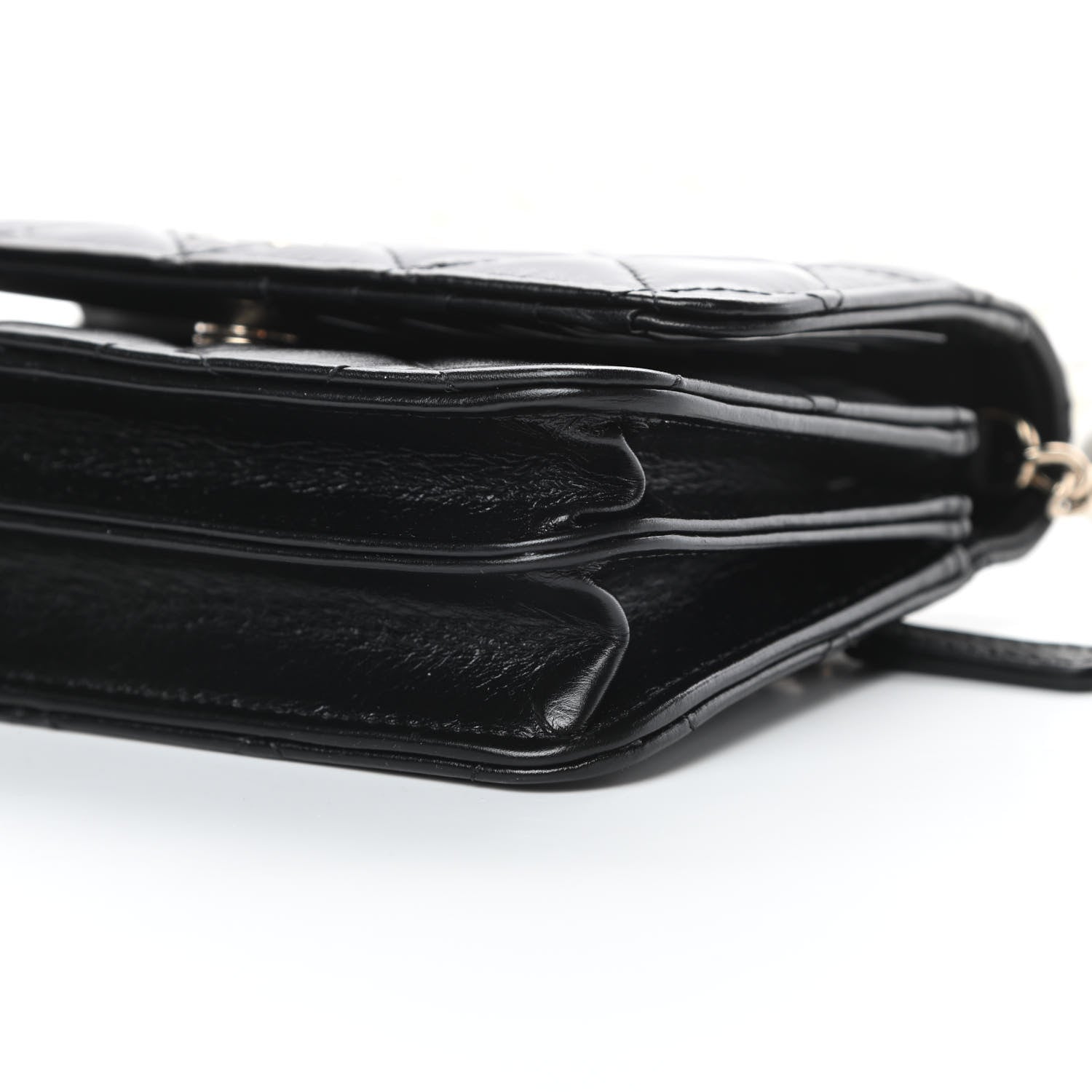 Chanel Calfskin Quilted Mini Maxi Pearls Wallet On Chain WOC Black 10 of 12