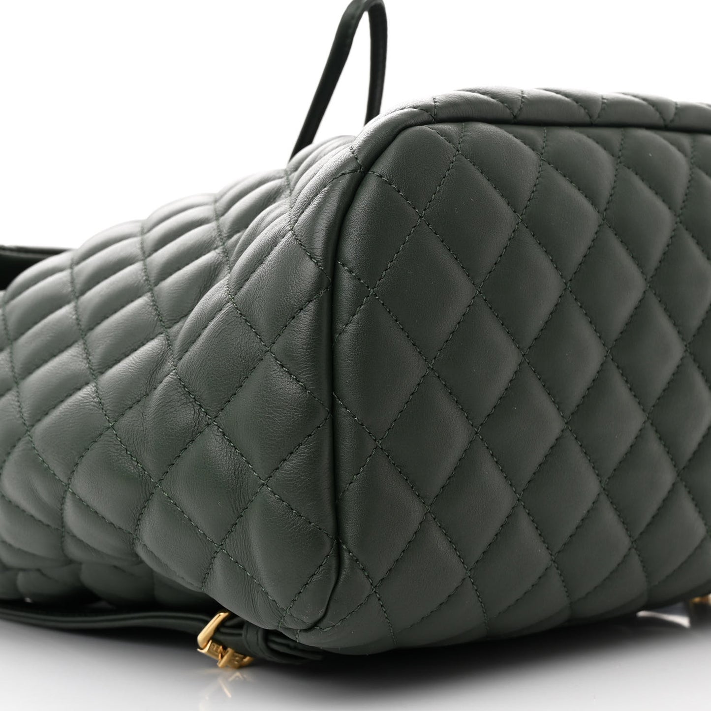 Lambskin Quilted Large Urban Spirit Backpack Dark Green