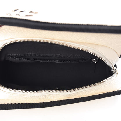 Chanel Caviar Grosgrain Quilted Top Handle CC Flap Beige Black 7 of 9