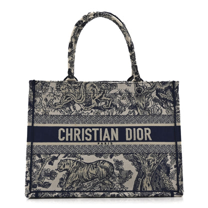 Christian Dior Canvas Embroidered Medium Dioriviera Toile De Jouy Book Tote Blue 1 of 11