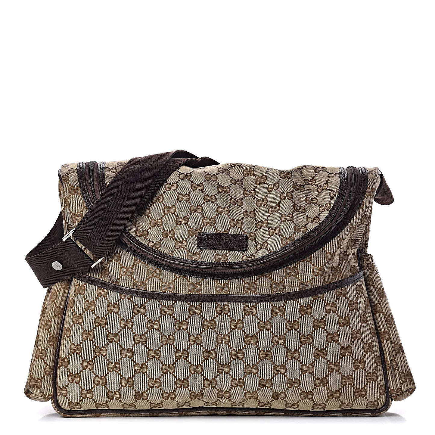 Monogram Natural Pigskin Large Diaper Bag Beige Ebony Cocoa Dark Chocolate