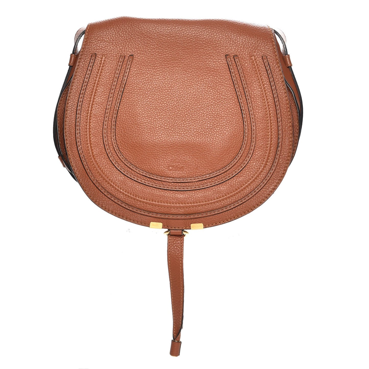 Calfskin Medium Marcie Round Crossbody Bag Tan