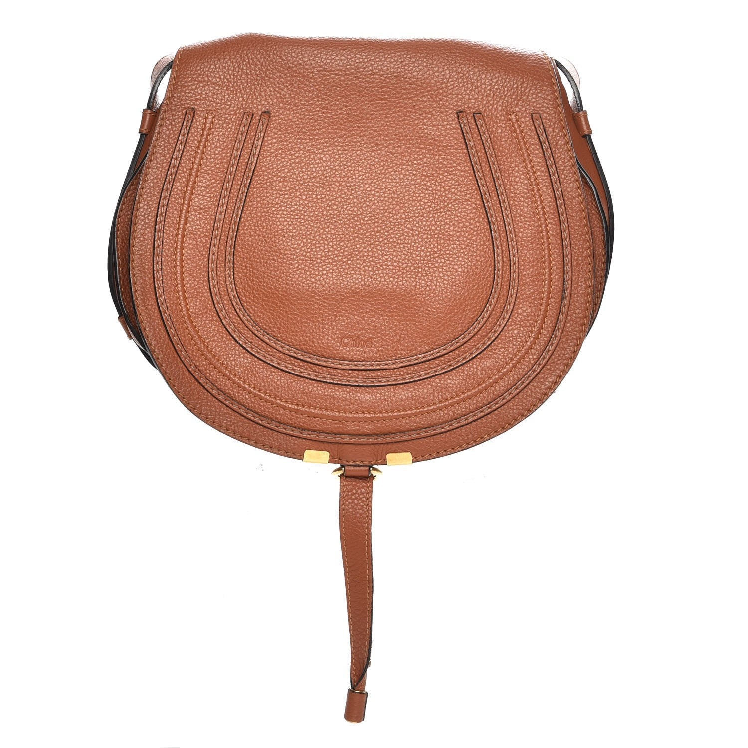 Chloe Calfskin Medium Marcie Round Crossbody Bag Tan 1 of 8